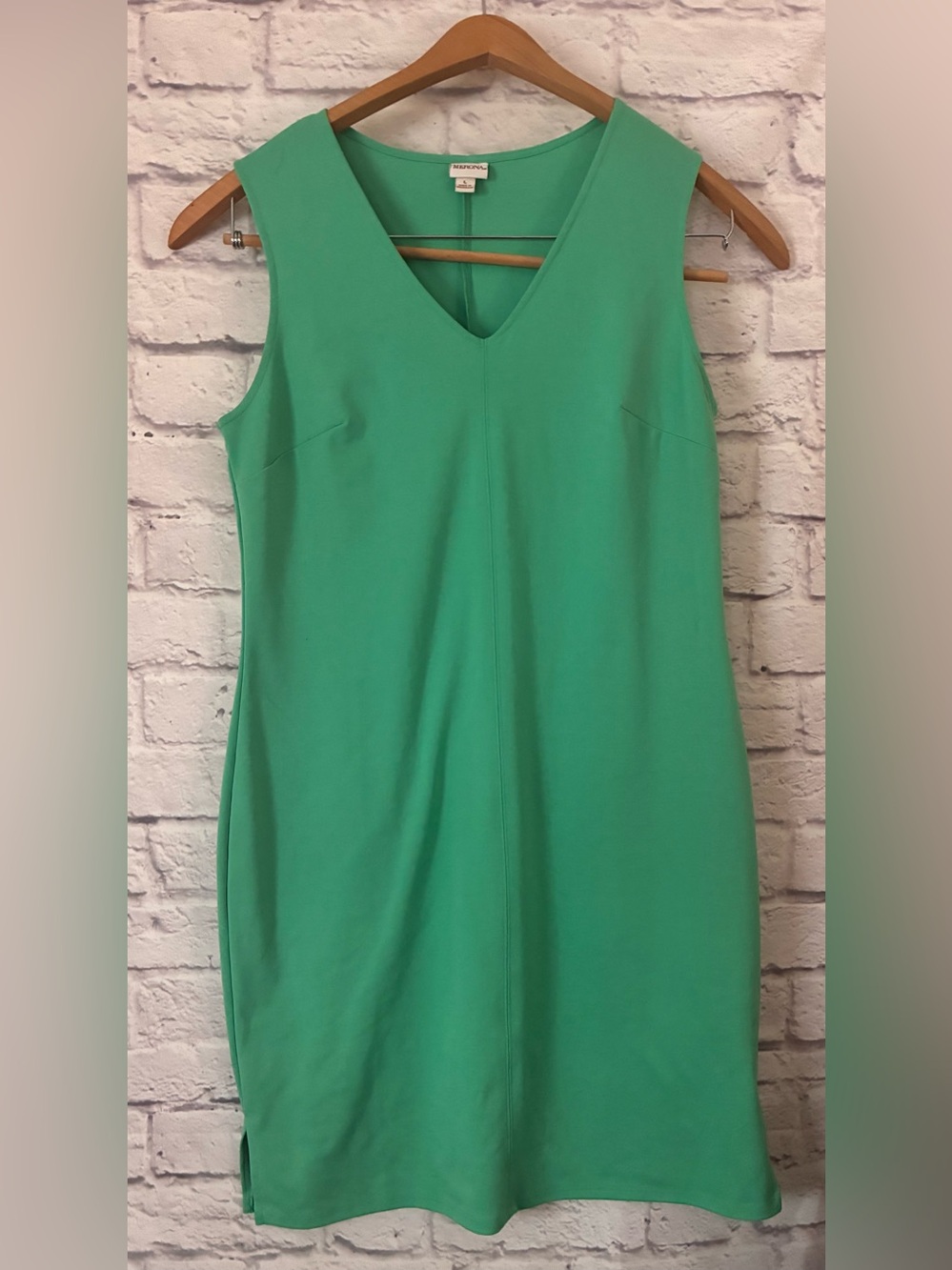 Merona Sleeveless V-Neck Green Sheath Dress - Large